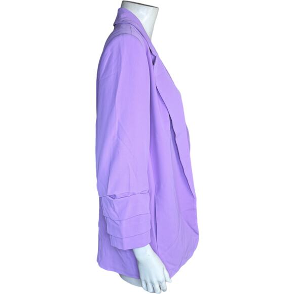nicole by Nicole Miller Stretch Crepe Blazer with Ruched Sleeves Liliac Small - Picture 5 of 13
